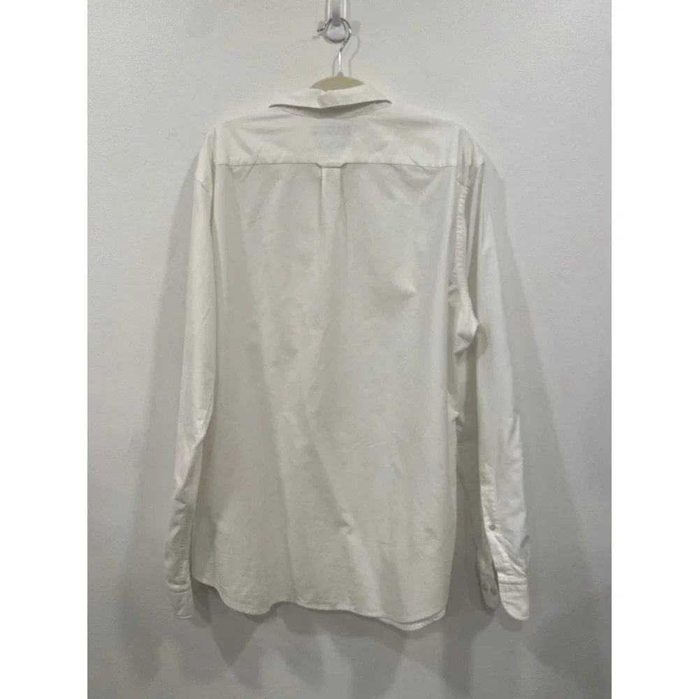 Banana Republic Button Down Shirt Mens XL White Grant Fit Stretch Oxford Cotton